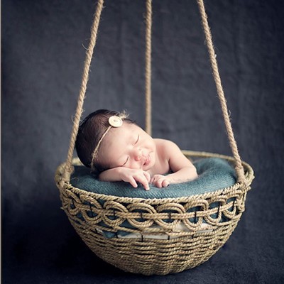 newborn posing basket