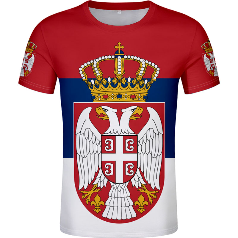 

SERBIA male t shirt diy free custom made name number srbija SRB t-shirt srpski nation flag serbien college print logo clothes, 1008