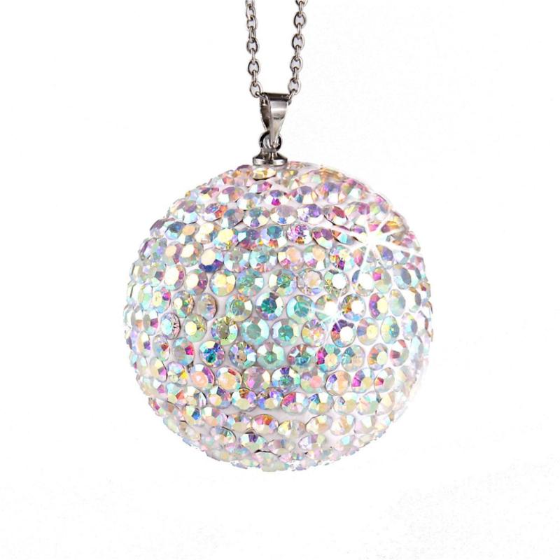 

1pcs Car Pendants Metal Chain Rhinestone Ball Full Drilling Originality Fashion Cool Charm Rearview Mirror Hanging