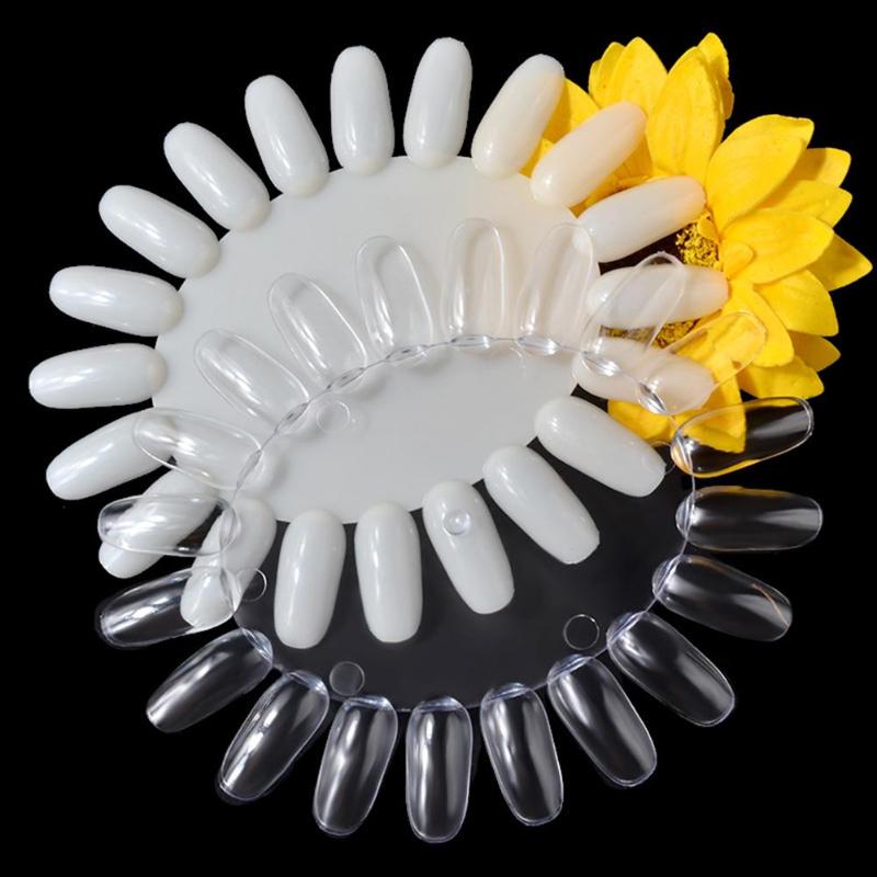 

20 Colors Practical Nail Art Fake Nail Display Stand Acrylic False Tip Practice Round Wheel Mould DIY Display Tool For Art