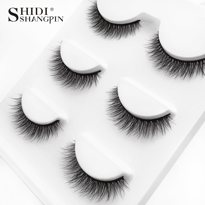 

Fashion Mink Hair Short Eyelashes 3D-X05 Natural Cross Section False Eyelashes 3 Pairs Hot Sale