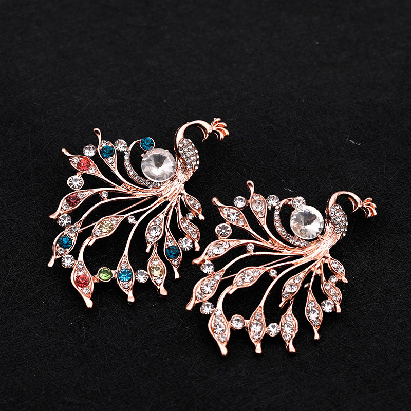 

Full Rhinestone Crystal phoenix Brooches Fashion Wedding Prom Party Pins Costume Jewelry Corsage Brooch Women Gift free shipping