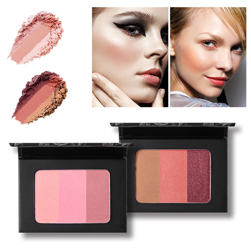 

Hot Makeup Blush Blusher Palette 3 Color Long Lasting Portable Cosmetics Beauty for Women wyt77, 07 as picture