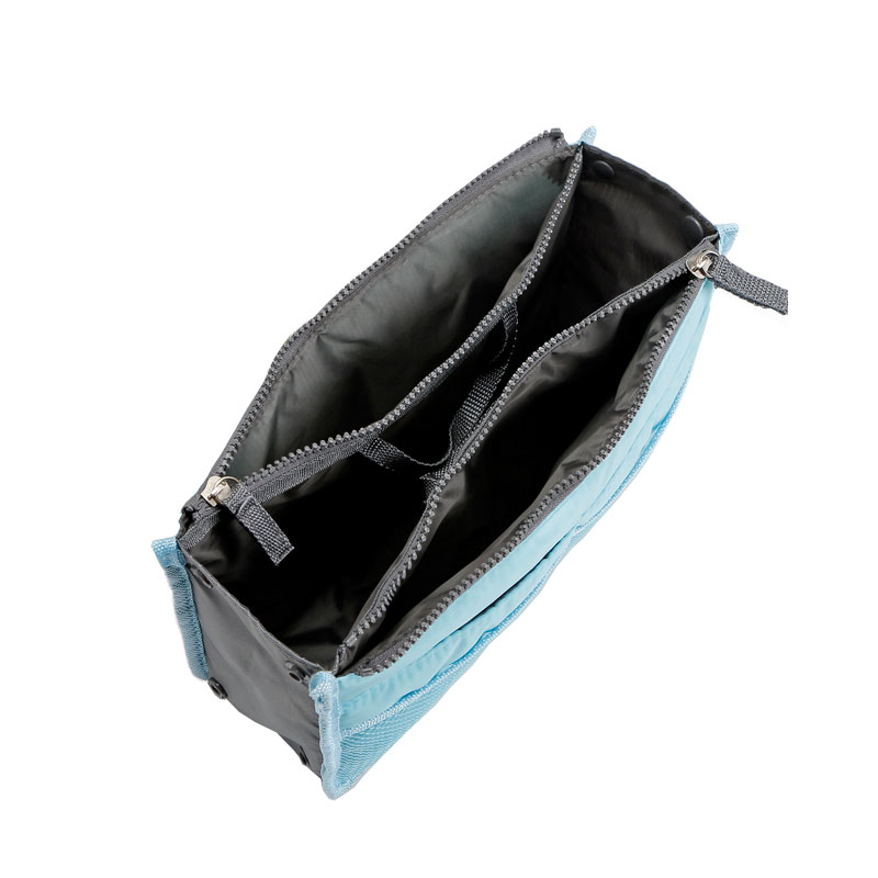 

Utility Multi Pocket Women Zipper Handbags Fashion Solid Color Soft Nylon Bag in Bag, Black