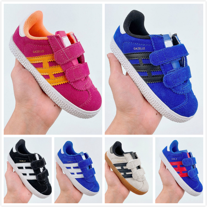 

brand Kids gazelle skate shoes for Kid running shoes designer Children Sports Shoes Child Sport Shoe toddler sneakers Youth Sneaker 22-35, Black