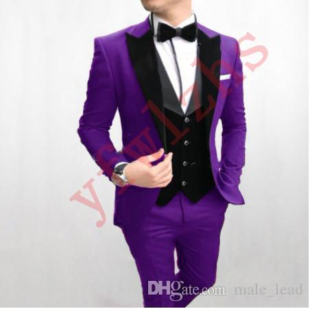 

Handsome Groomsmen Peak Lapel Groom Tuxedos Mens Wedding Dress Man Jacket Blazer Prom Dinner 3 Piece Suit(Jacket+Pants+Tie+Vest) B141, Same as image