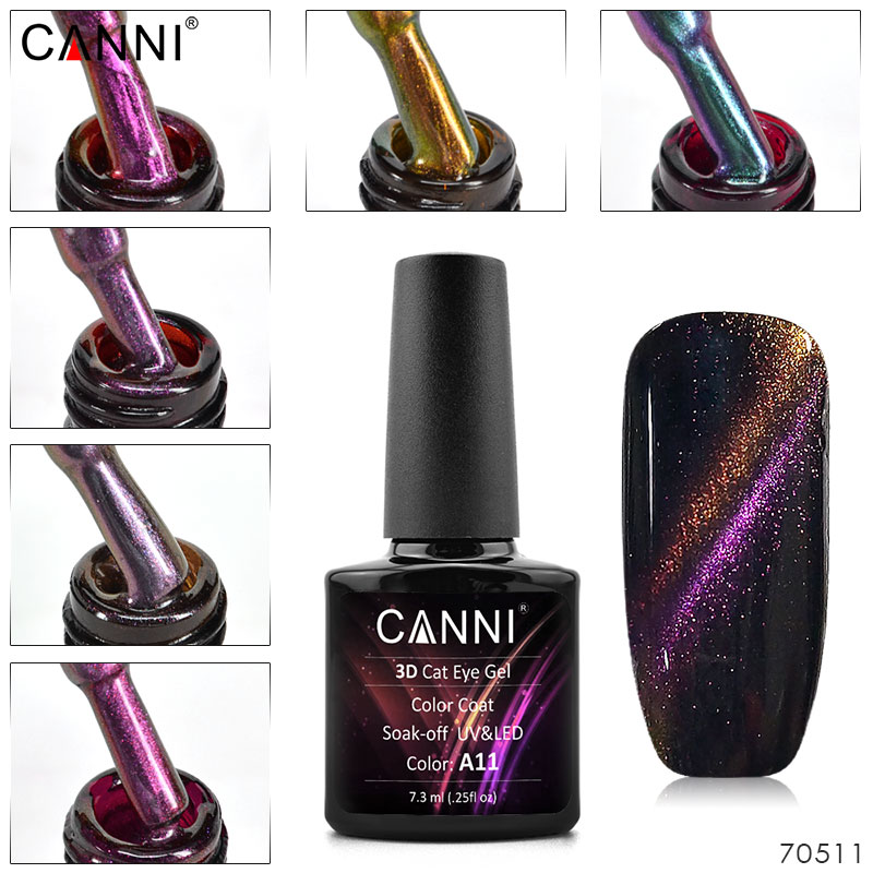 

3D Cat Eyes Gel Varnish 6 Magic Colors Metal Chameleon Color Change Fast Dry UV LED 3D Magnetic Cat Eye Gel Nail Polish, 70601 magnetic pen