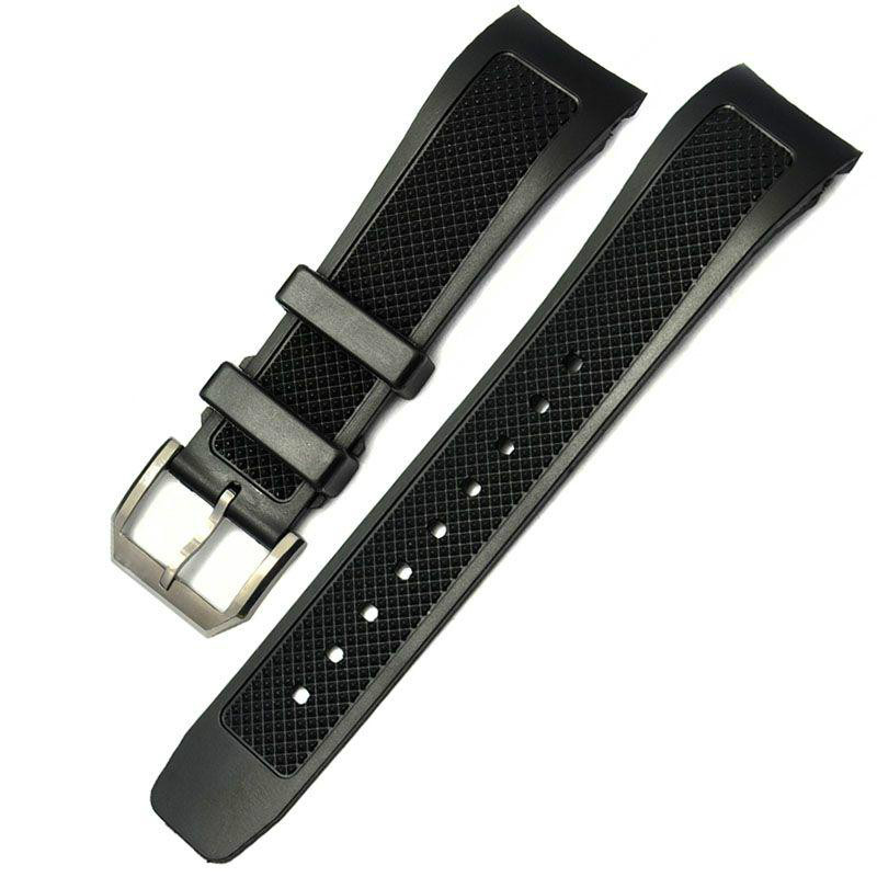 

Diver Silicone Rubber Watch Bands 22mm for IWC MEN Black Strap & for IWC buckle ZLIMSN Brand