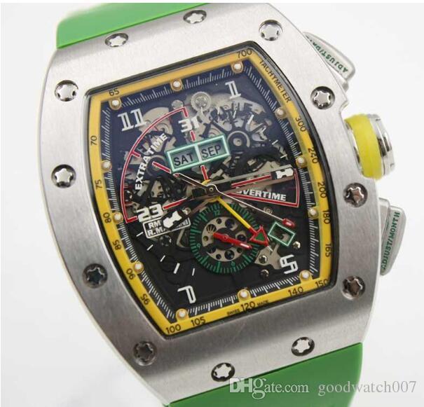 

2021 Men's Sport Watches New Special Mens Automatic Mechanical Le Mans Classic Case mens watch Green Rubber Strap