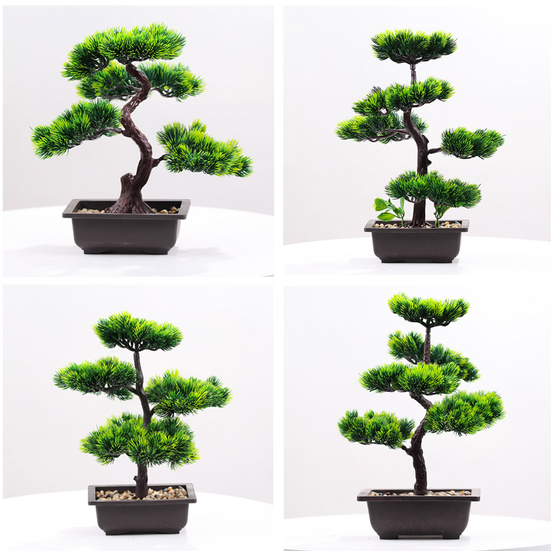 Color : Greeting Pine, Size : 1.6m MALLTY Fake Tree Simulation Tree Decoration Large Green Plant Potted Indoor Living Room Floor Bonsai 1.6 M Welcome Pine