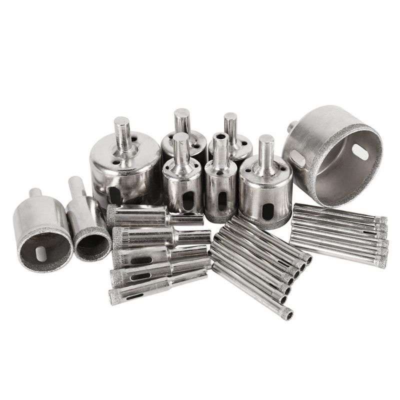 

28Pcs/Set Diamond Drill Bit Hollow Drill Hole Saw Bit 6-50mm for Marble Tile Glass HUG-Deals