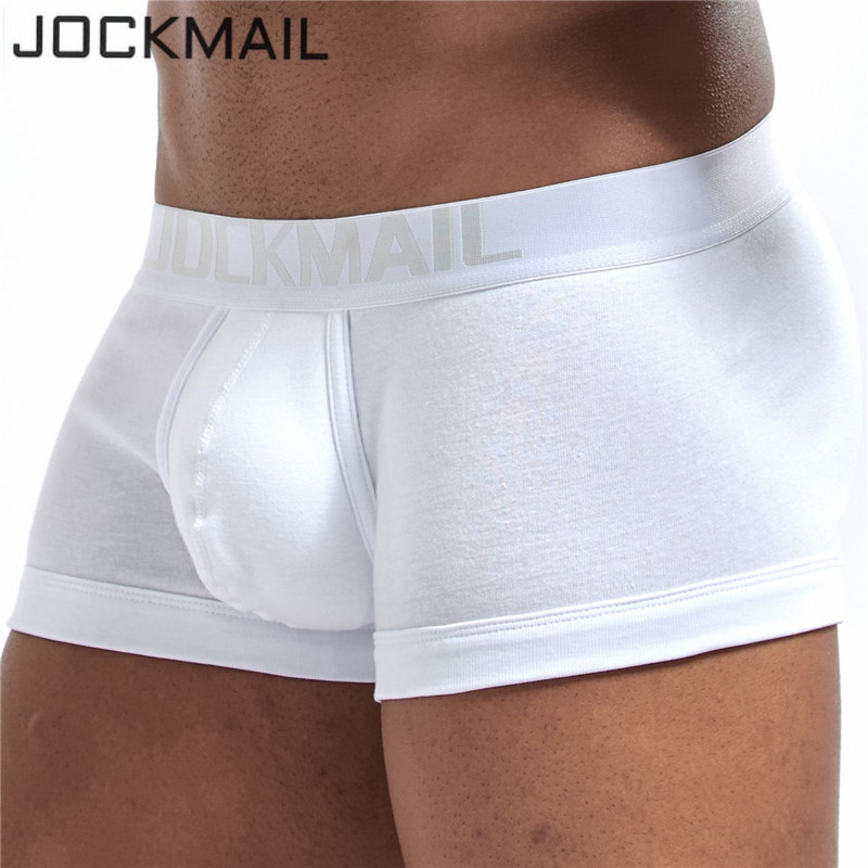 

JOCKMAIL NEW brand mens boxers cotton sexy men underwear mens underpants male panties shorts U convex pouch for gay White