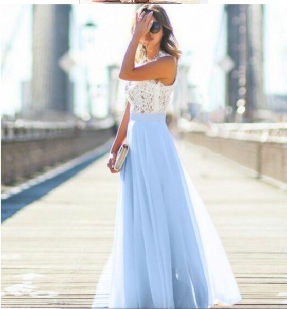 Februaryfrost Fashion Women Lace Chiffon Prom Dress Womens Maxi Dress Sleeveless Long Dress for Wedding S-3XL-image-530097237
