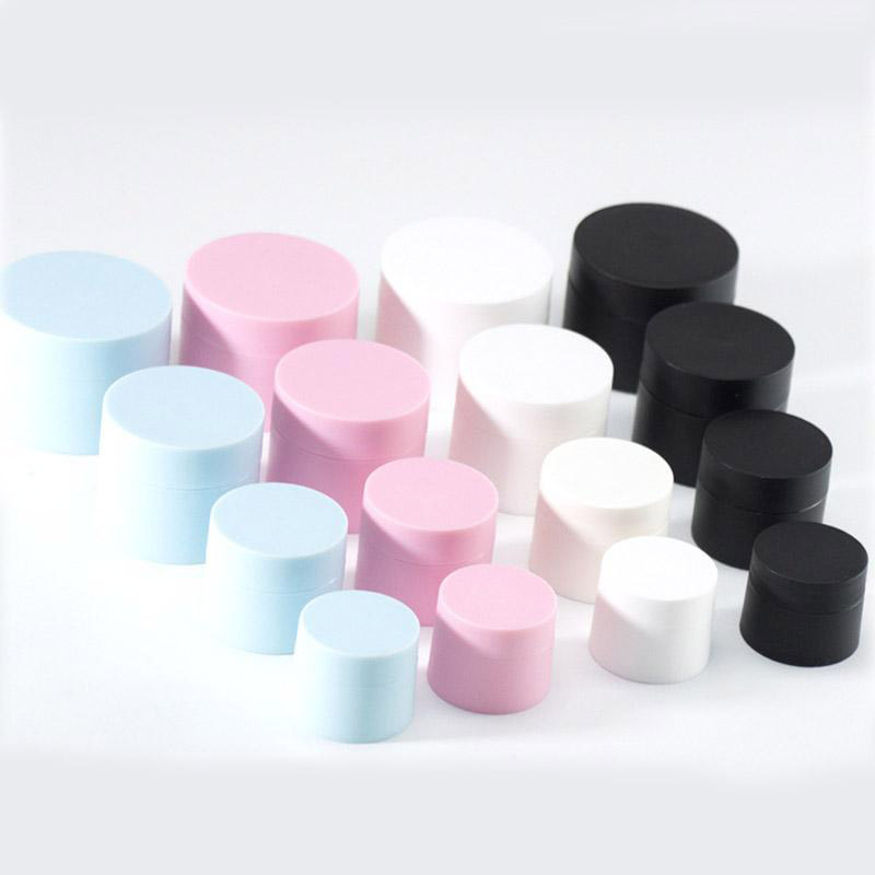 

High Quality 5G 15G 20G 30G PP Cosmetic Cream Jars Packing Bottles With Lid Empty Lotion Container Black Blue Pink White