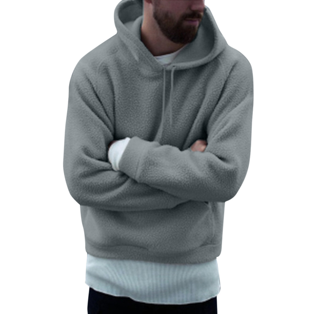 mens plush hoodie