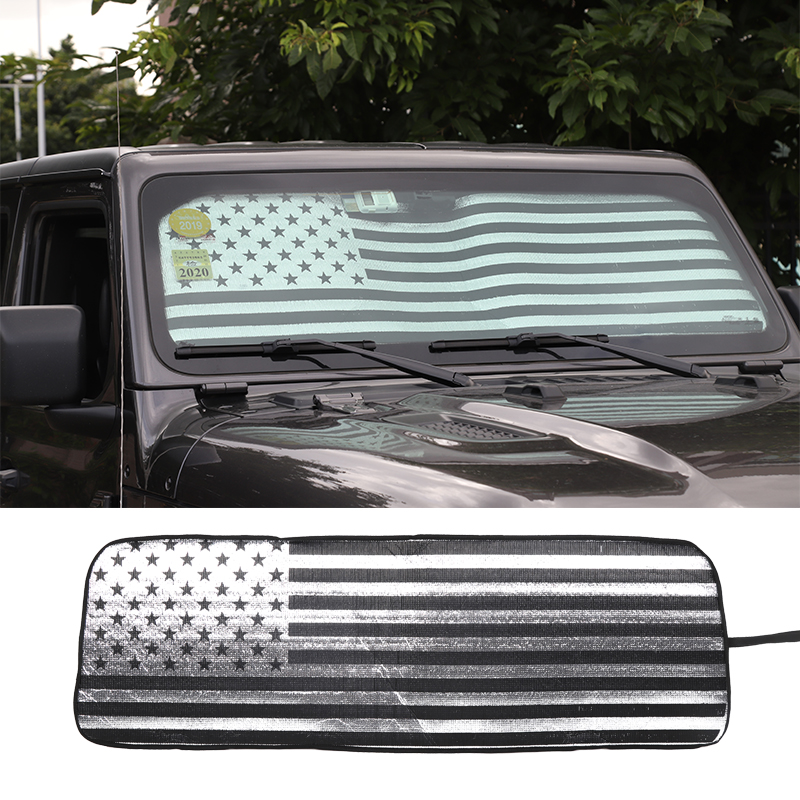 

Car Sunshade Front Windshield Visor American Flag Sun Visor Mat for Jeep Wrangler JL 2018+ Car Accessories
