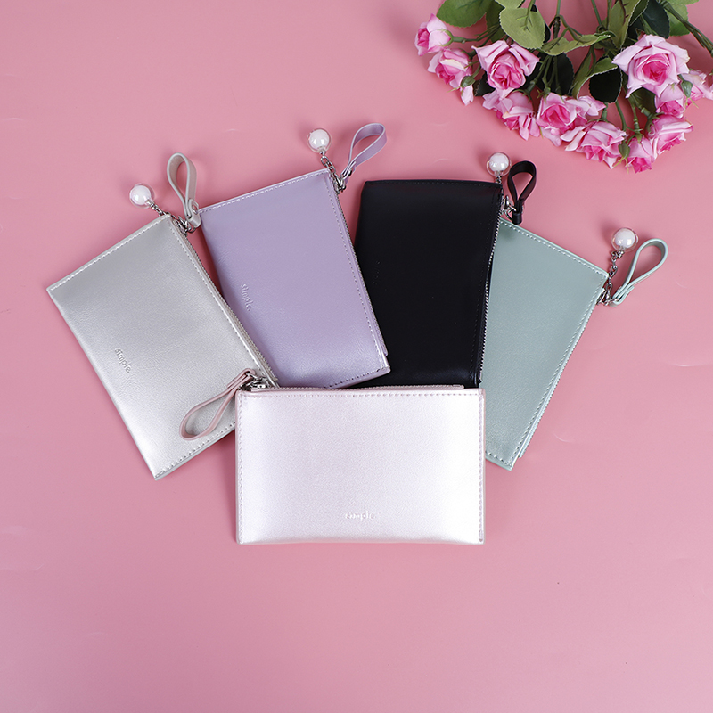 

Female Card Pack Bag Photo Holder Moneybags Women Mini Wallet Coin Purse Laser ID Holder Purses With Strap, Black