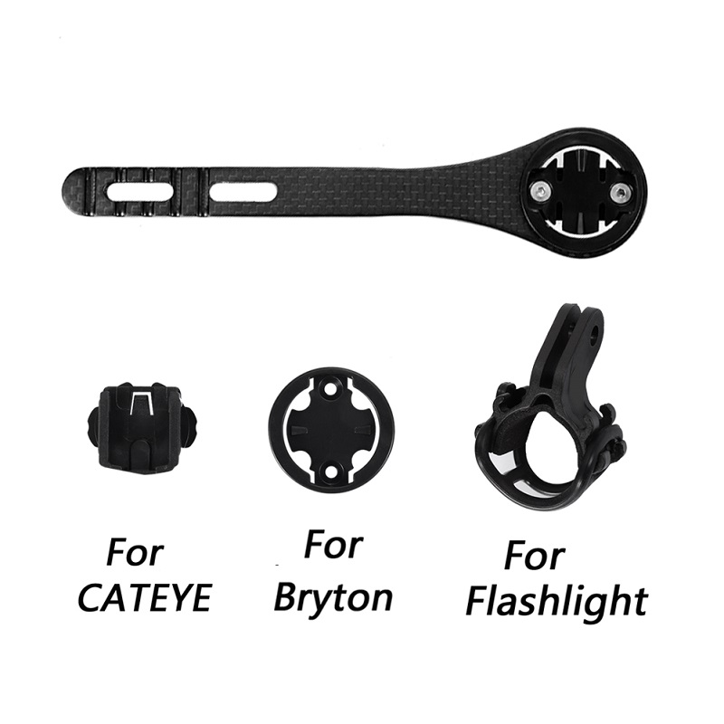 

Bicycle Bike Cycling Carbon Fiber Computer Stopwatch Speedometer Camera Light Mount Holder For Garmin Bryton Cateye