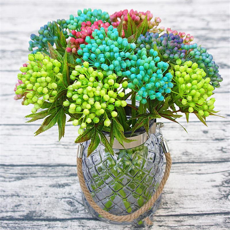 

Branchlets Fruit Succulents Green Vegetation Plant Wall Handmade DIY Material Imitation Flowers Artificial Flower, Blue