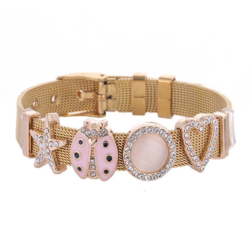 

Keeper Stainless Steel Bracelet Zircon Microinlaid Bee Ladybug Companion Bracelet