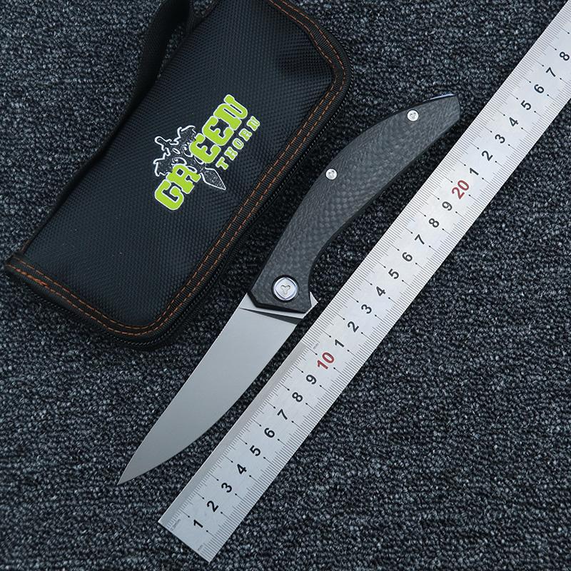

Green thorn knife new SIGMA high quality flip folding knife M390 blade Carbon fiber handle camping tactical knives EDC