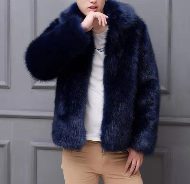 

Autumn short faux mink leather jacket mens winter thicken warm fur leather coat men slim jackets jaqueta de couro fashion B55, Black