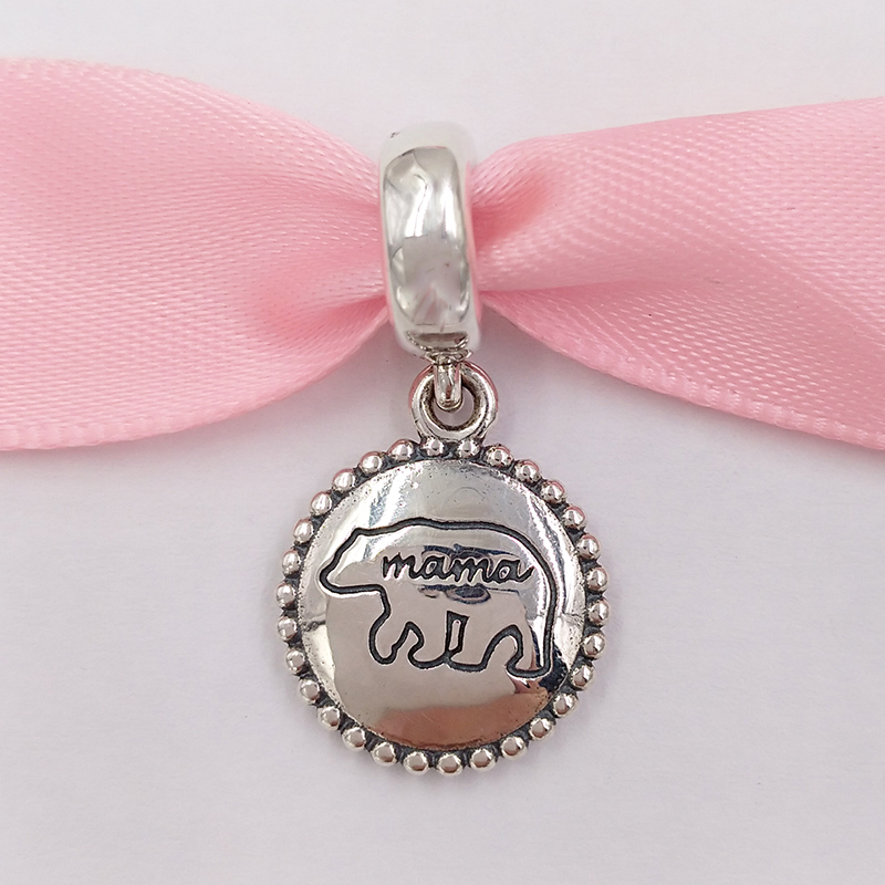 Mama Llama Charme Collier 925 Sterling Argent Ovale Maman Fête Des Mères Cadeau