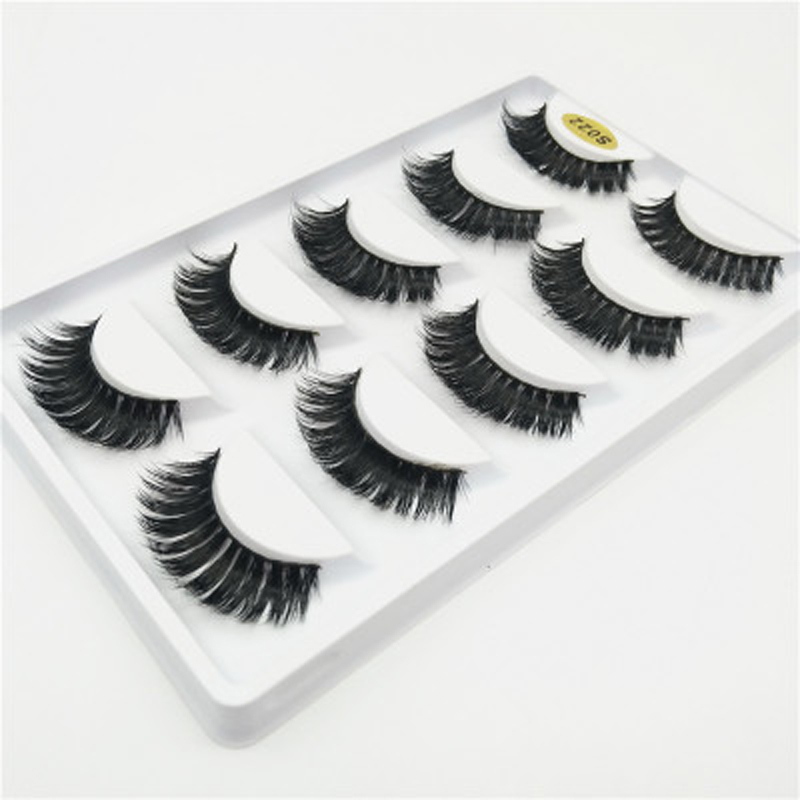 

5 pairs thick stage makeup eyelashes handmade 3d mink false eyelashes