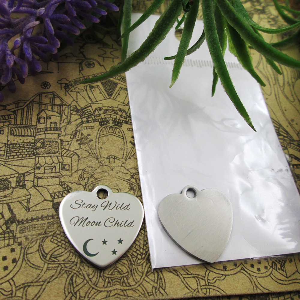 

40pcs--"Stay Wild Moon Child"stainless steel charms more style for choosing DIY Charms pendants for necklace