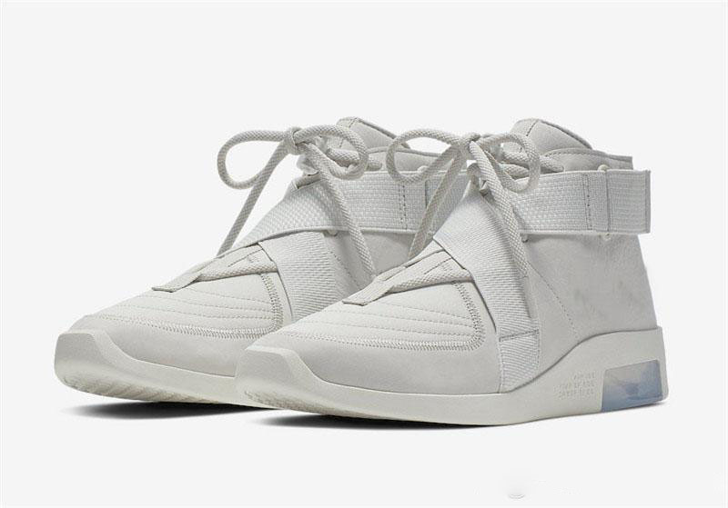 

New Released Air Fear of God 180 Raid Light Bone White Black Men women Basketball Shoes newest outdoor casual Sneakers AT8087-001, Grey