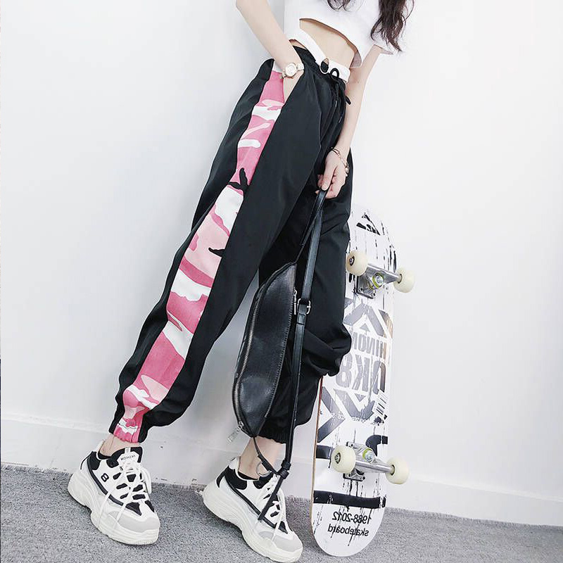 

February Brand Designer Korean Style High Waist Solid Loose Harem Pant Women Jogger Sweatpants Casual Cargo Trousers Female Street Wear, White