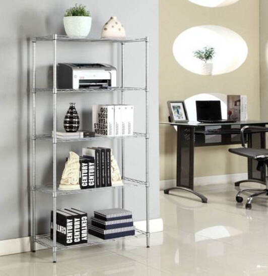 

Hot sales 2019 Free shipping Rectangle Carbon Steel Metal Assembly 5-Shelf Storage Rack Holder Shelves