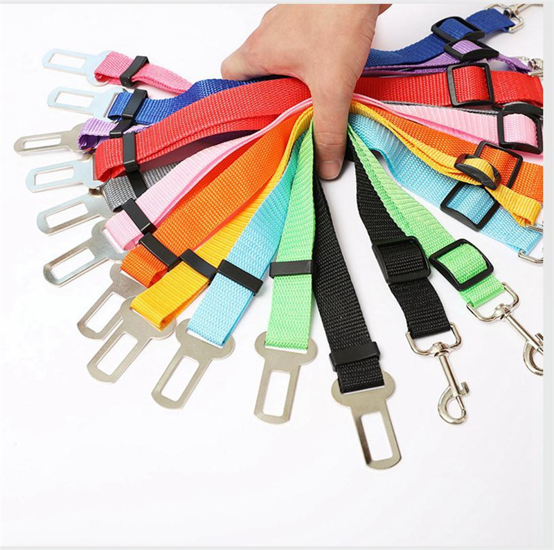 

Adjustable Pet Dog Cat Safety Leads Car Vehicle Seat Belt Harness Seatbelt Nylon Dog Seatbelts 50pcs T1I2053