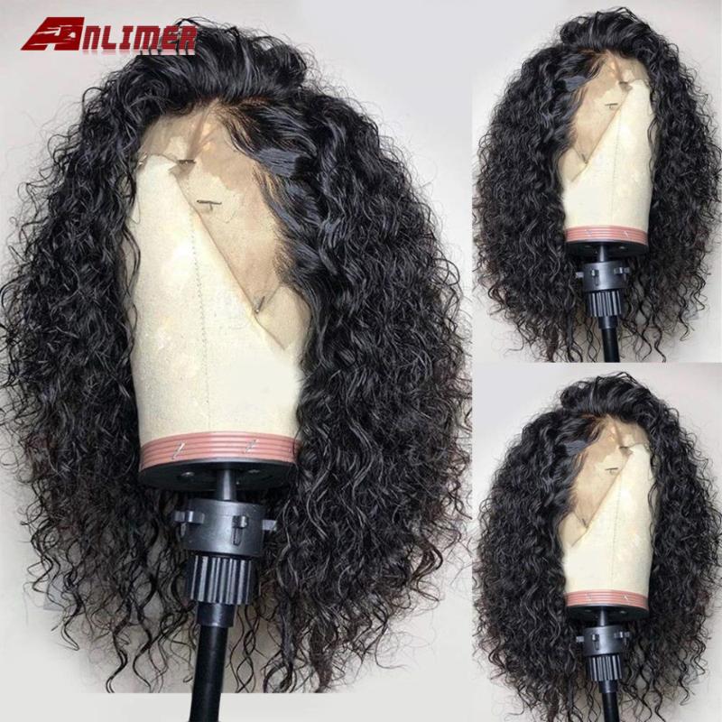 

Lace Front Human Hair Wigs Brazilian Water Wave Human Hair Wigs Lace Frontal Wig Pre Plucked With Baby, As pic