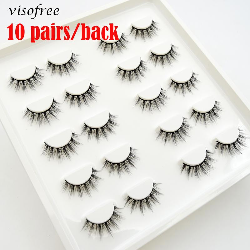

Visofree 10 Pairs 5D Mink Eyelashes Natural False Eyelashes Fluffy Lashes Soft Fake Extension Makeup Wholesale Eyelash