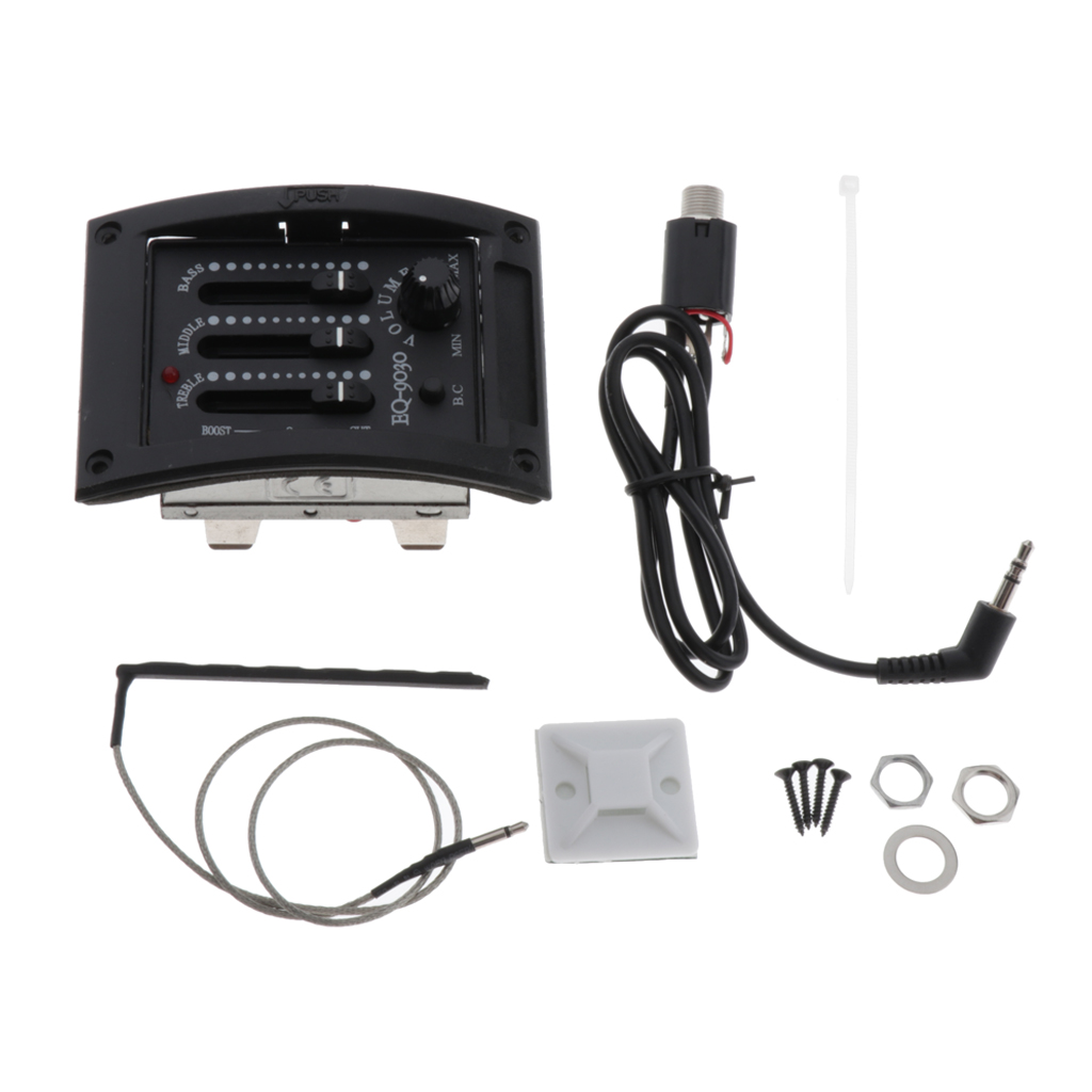 

Acoustic Guitar Pickup EQ Equalizer Pre-Amp Piezo Pickup Tuner Kit 3 Band