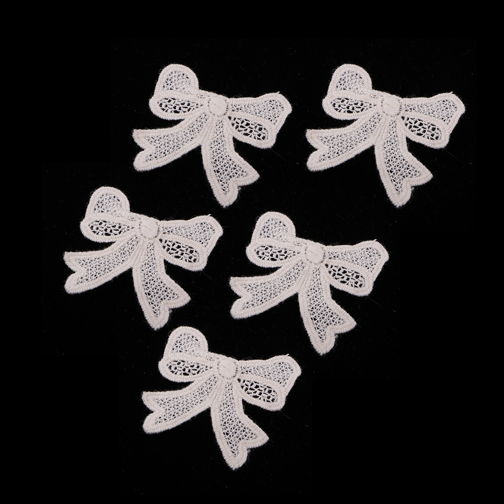 

5 Pieces Bow Design Embroidered Cotton Patches Sew On Applique DIY Sewing Crafts Supplies