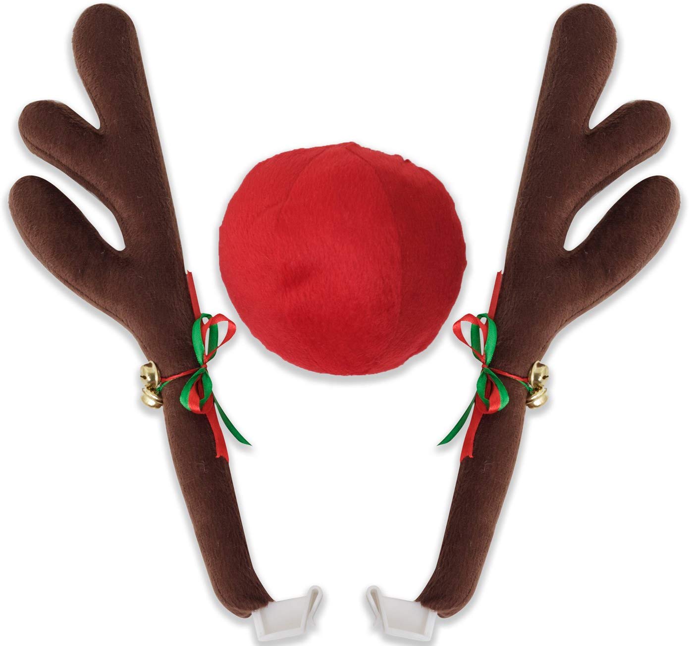 

Car Reindeer Antlers & Nose Window Roof-Top & Grille Rudolph Reindeer Jingle Bell Christmas Costume Auto Accessories