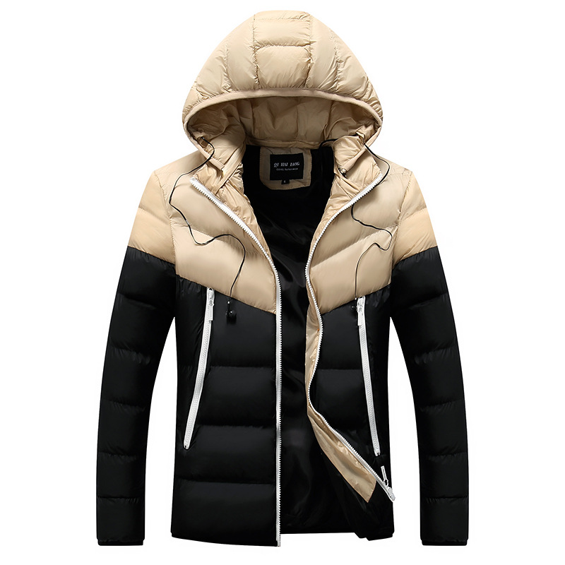 

2019 New Autumn Winter Male Big Size Cotton Padded Jacket Men Casual Thicken Warm Windbreak Outwear Hooded Varsity Coat 4XL, Khaki