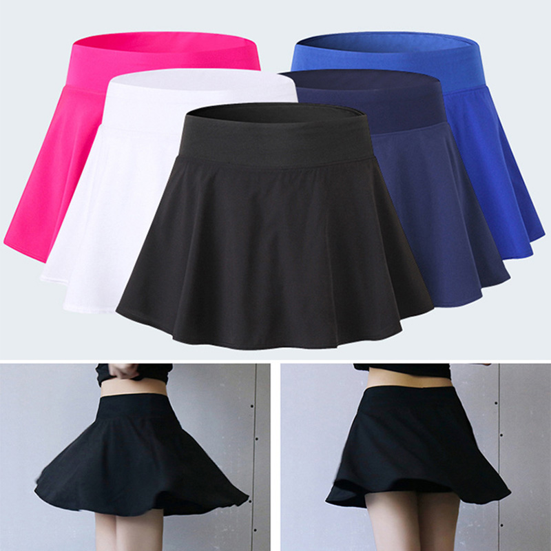 

Girl Women Skirt Pleated Active Skort Super Light Women High Waist Mini Tennis Skirt Shorts Safety Sport Anti Exposure Badminton, White