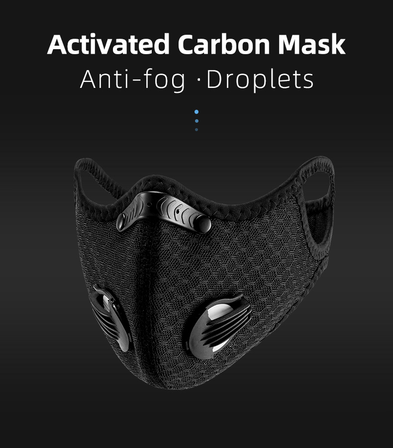 

In Stock Black Cycling Face Mask With Free Filter PM2.5 Breathable Dustproof Bicycle Respirator Sport Protection Dust Mask Anti-Droplet