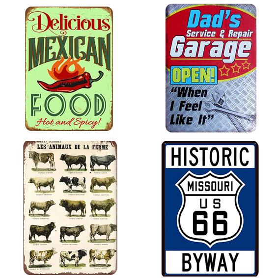 

Hamburger Metal Sign Plaque Metal Vintage Fast Food Tin Sign Wall Decor for Kitchen Cafe Diner Bar Painting Plaques Art Blackboard Poster