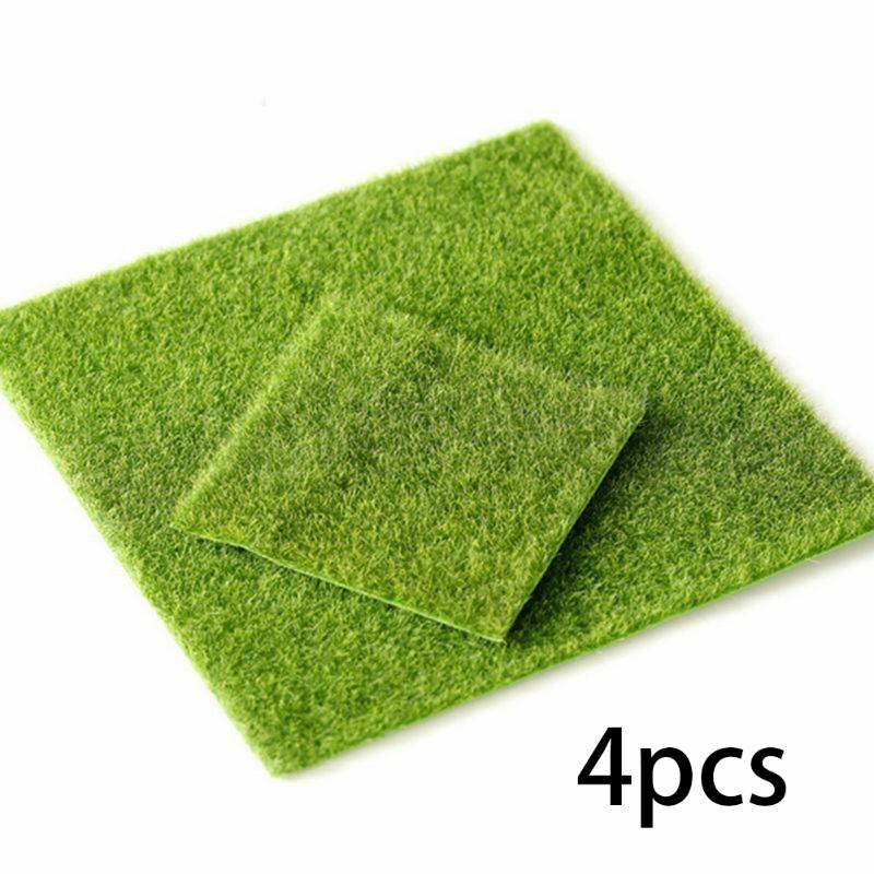

Artificial Grass Fake Lawn Miniature Fairy Home Garden Ornament Craft Decor Lawn Decor Courtyard Artificial Green Grass, 4pcs