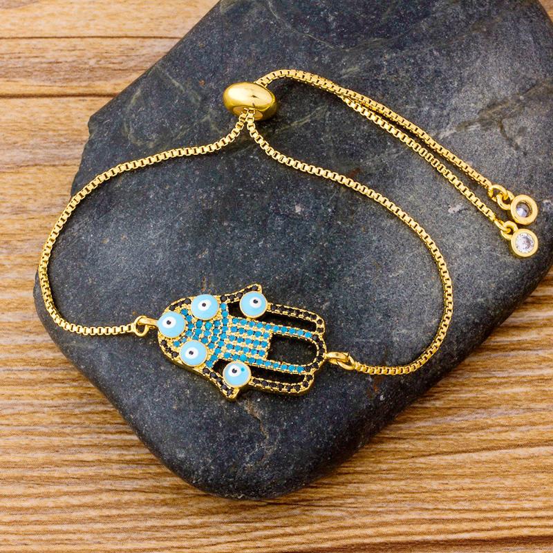 

Link, Chain High Quality Charm Copper Adjustable Bracelet Summer Lucky Jewelry Water Drop Shape With Cubic Zircon Rhinestone For Women