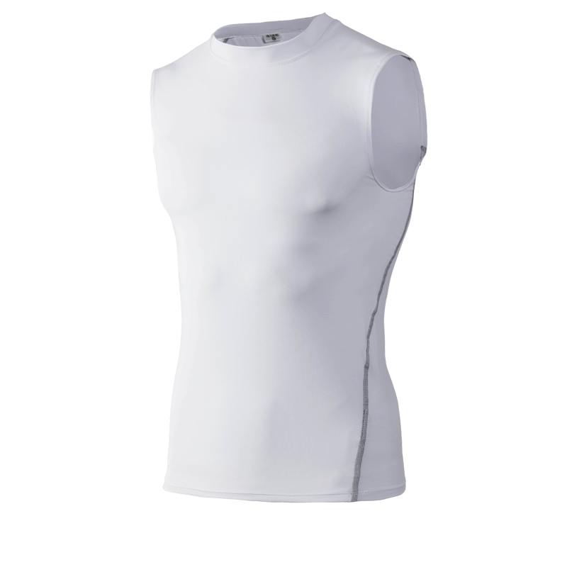 

2020 New Sports Top Men' Vest Gym Sleeveless Shirt Men Compression Tank Top Summer Gym Fitness Cycling White Running Vests, Black