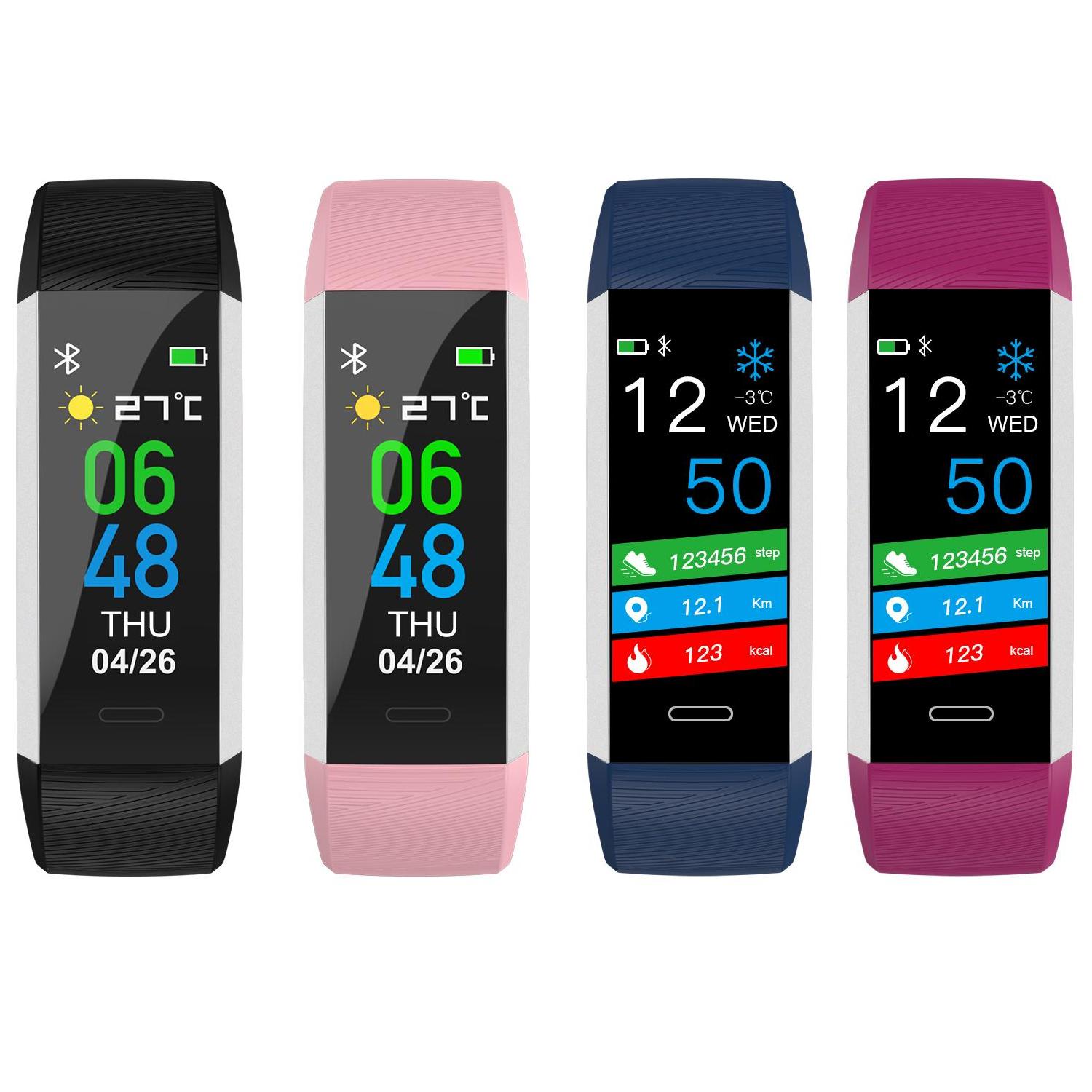 

Smart ID115 Fitness Tracker Body Temperature Test Band Bluetooth 4.0 IP67 Waterproof Smart Rings Heart Rate Smart Watch for IOS And Android