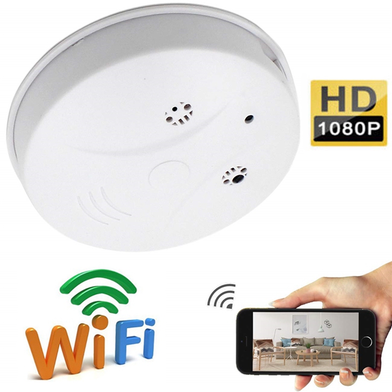 

WiFi Smoke Detector P2P IP camera HD 1080p smoke detector mini camera Audio Video Recorder home security monitor camera Support TF card