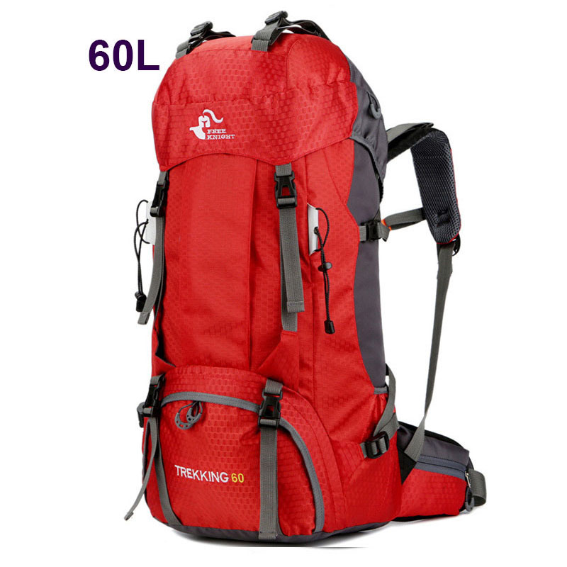 

60L Outdoor Climbing Backpack Rucksack Sports Waterproof Camping Hiking Backpack For Travel buy 1 get 1 free water bladder bag, Dark blue