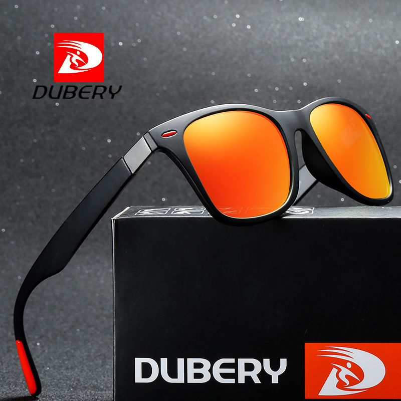 

DUBERY Mens Polarized Driving Sunglasses Women Designer Outdoor Sports Finishing Sun Glasses Square Mirror UV400