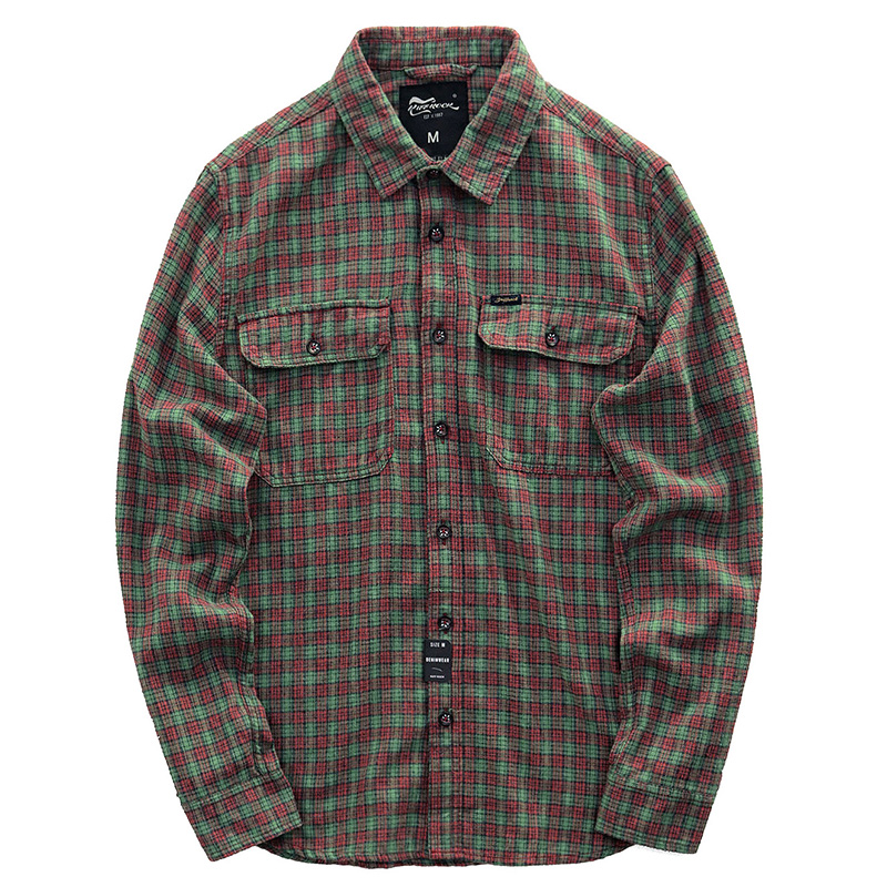 

Men Winter Green Red Plaid Check Double Pocket Shirt Winter Casual Mens Shirts Long Sleeve Flannel Shirt Men Oversize New II50CS, Style1
